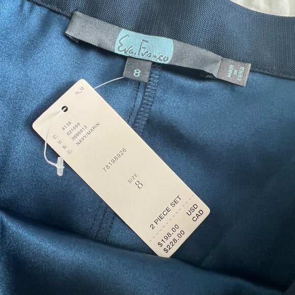 NWT Anthropologie & Eva Franco Mesh Navy Petal Top & Skirt Set - Picture 5 of 6